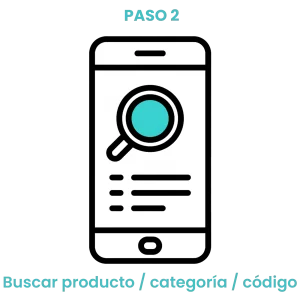 Icono de lupa en un celular representando la búsqueda avanzada de herramientas y materiales de construcción. · 2