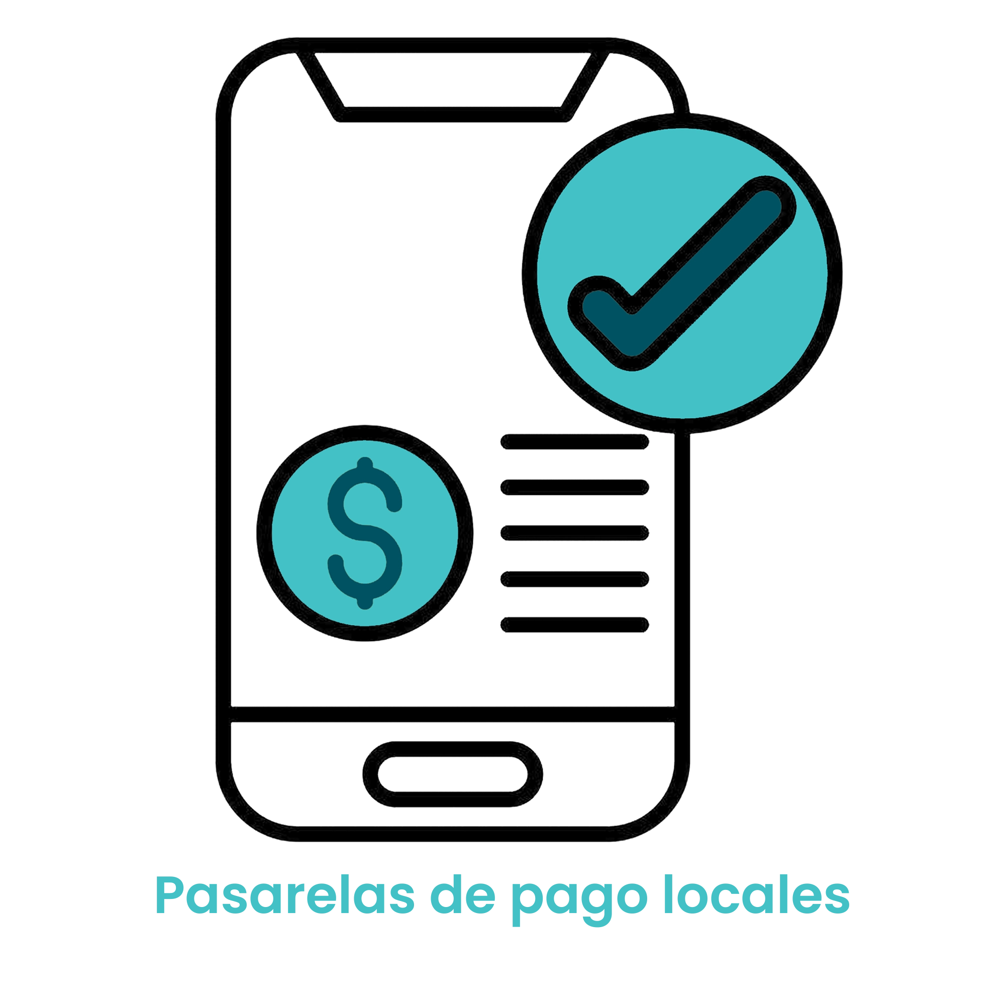 Icono de smartphone con símbolo de moneda y check de verificación que representa pagos digitales seguros. · 1