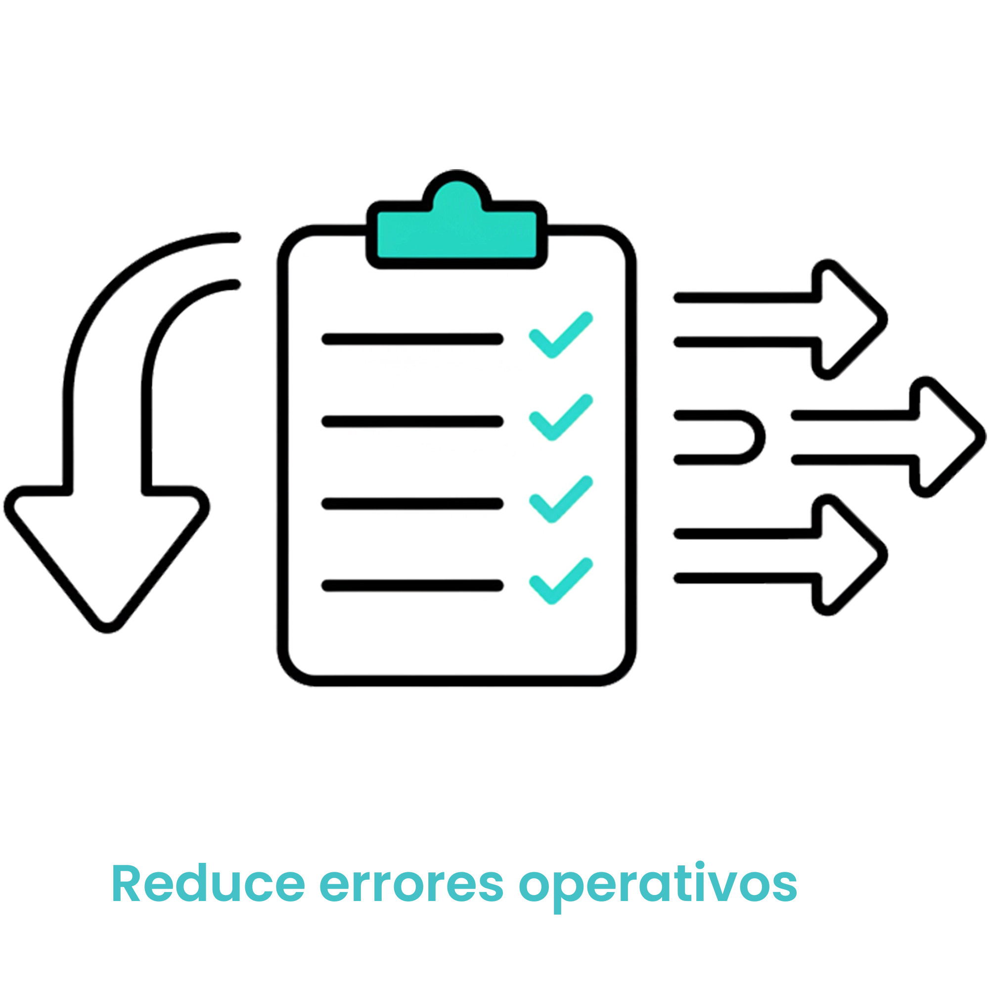 Icono de una lista de verificación (checklist) con flechas de flujo que indican una operación logística eficiente y sin fallos. · 3