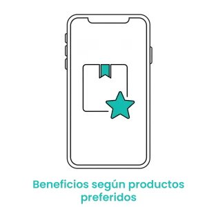 Icono de caja de productos con una estrella, representando beneficios exclusivos en las marcas de alimento preferidas del cliente. · 5