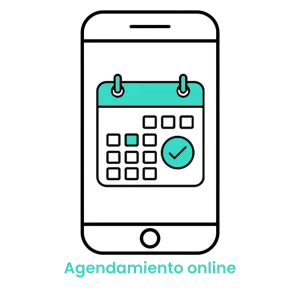 Icono de calendario en un smartphone que simboliza el sistema de reserva de citas en línea automatizado. · 2
