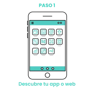 Icono de smartphone mostrando un menú de servicios de belleza para que el cliente descubra la app o web del negocio. · 1
