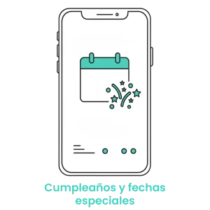 Icono de calendario con fuegos artificiales para notificaciones de cumpleaños automáticas. · 4