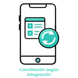 Icono de sincronización en una pantalla de móvil para la conciliación de cuentas y pagos integrados. · 5