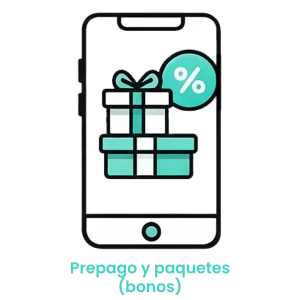 Icono de cajas de regalo con porcentaje de descuento, representando la venta de bonos y paquetes de servicios. · 2